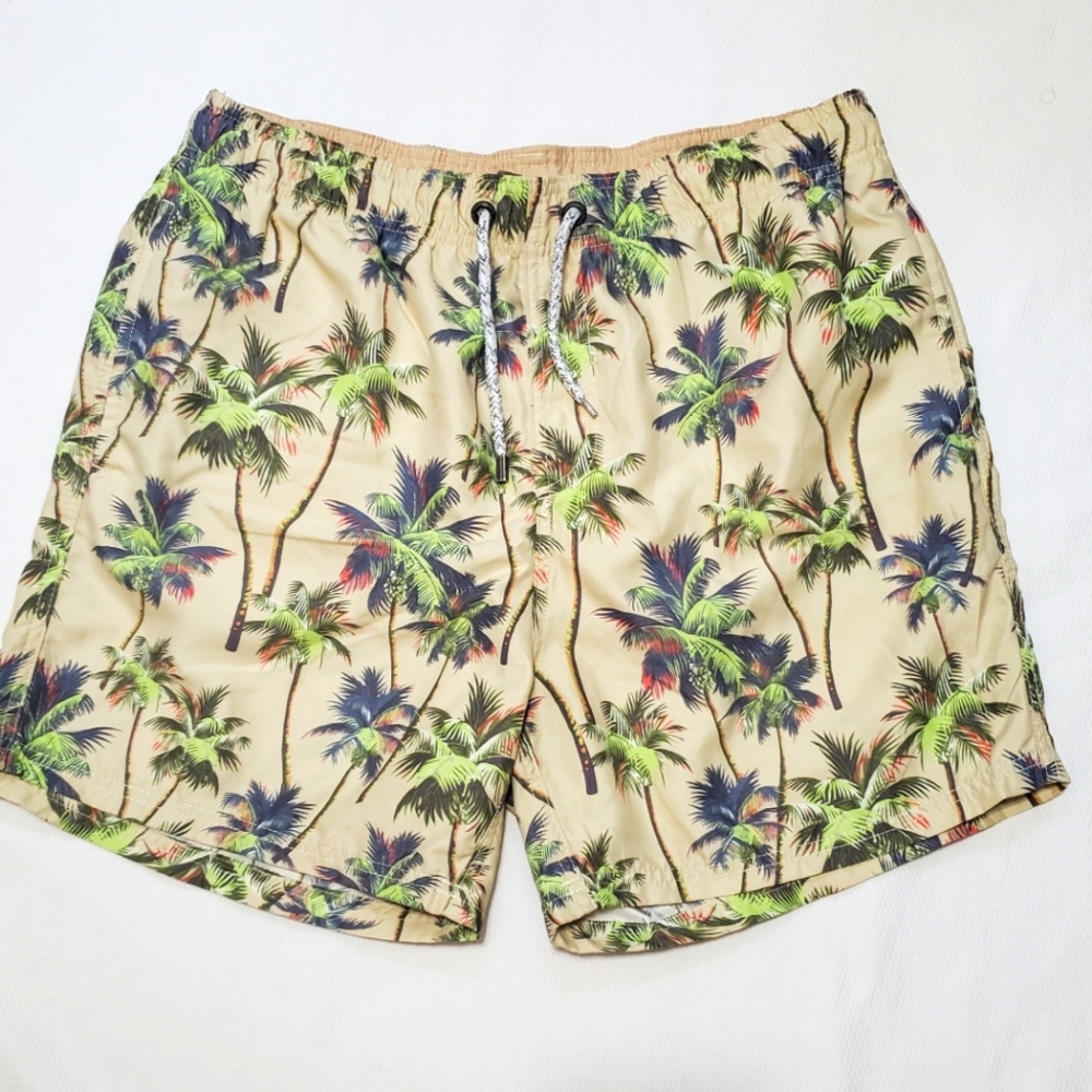 Island Haze Tropical Print 5" Swim Trunks Baggies Lined XL
